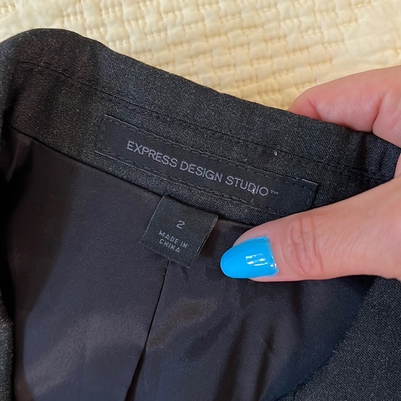 Express Design Studio Charcoal Grey Size 2  Jacket - Picture 9 of 9